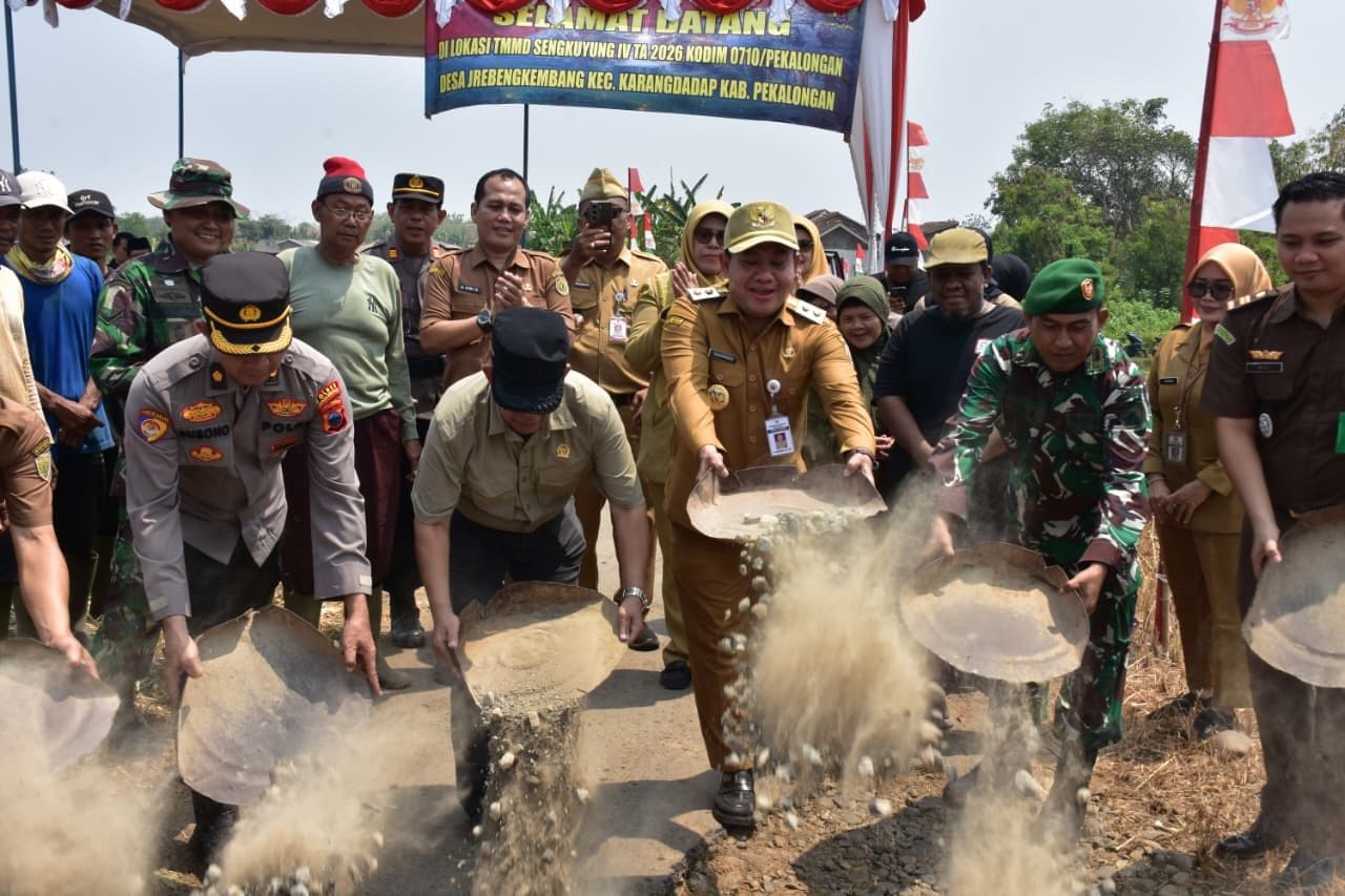 TMMD Sengkuyung Tahap IV di Jrebengkembang, Pemkab Pekalongan Dorong Pembangunan Infrastruktur dan Pembinaan Generasi Muda